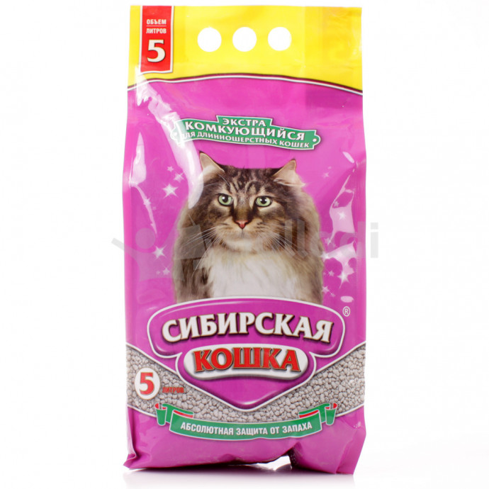 Наполнитель Сибирская Кошка для длинношерстных кошек 5литров
