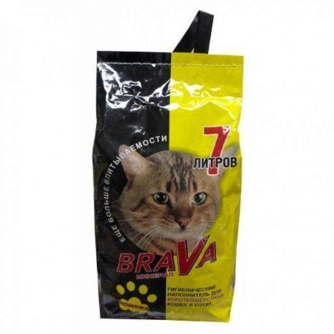 Наполнитель Брава для короткошерстных кошек глиняный 7 литров